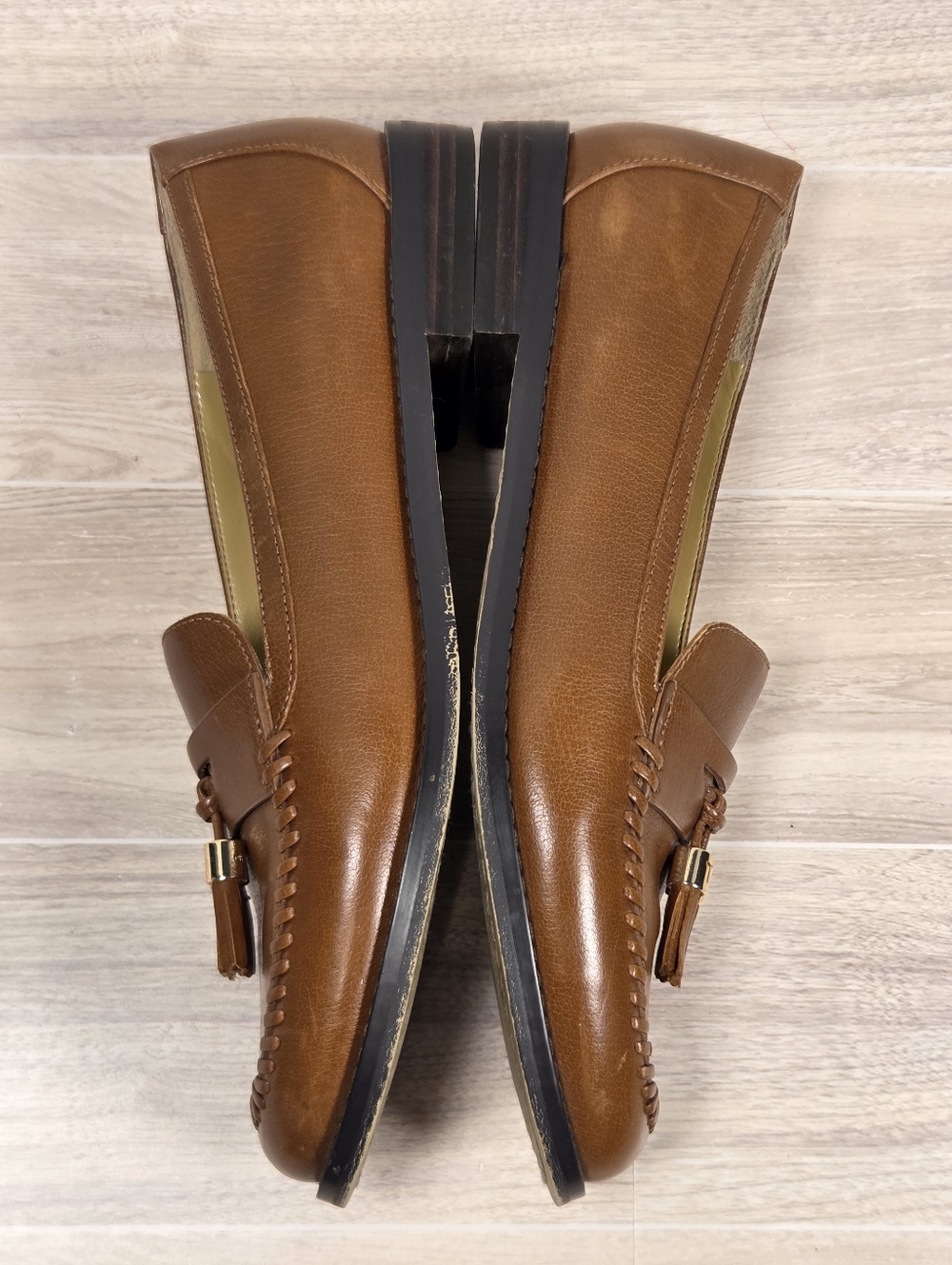 Laura Tasseled Burnished Calf Leather Loafers - Picture 7 of 10
